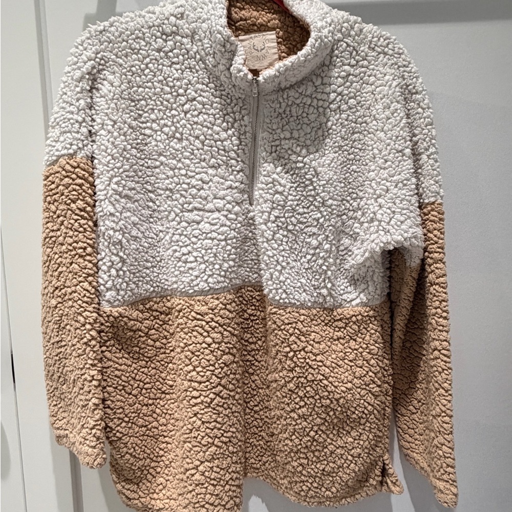 Teddy style 3/4 zip Sherpa Coat